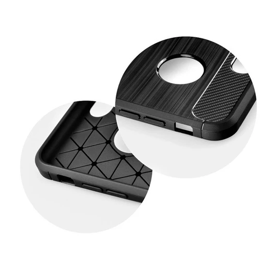 Forcell Carbon hátlap tok Apple iPhone 7/8/SE2020/SE2022, fekete