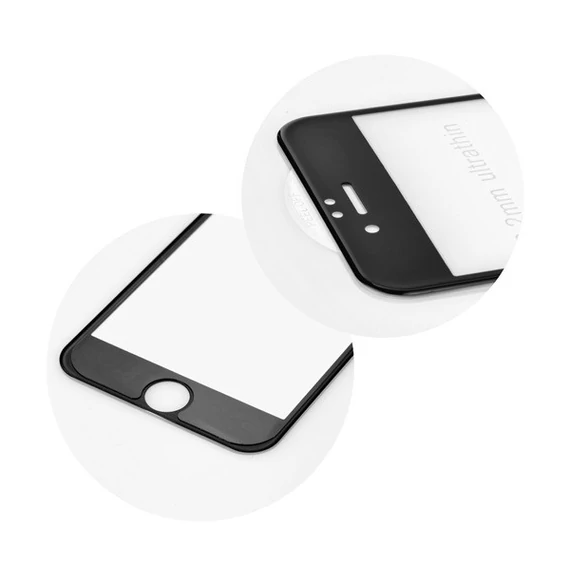 Apple iPhone 7 Plus/8 Plus, 5D Full Glue hajlított tempered glass kijelzővédő üvegfólia, fekete