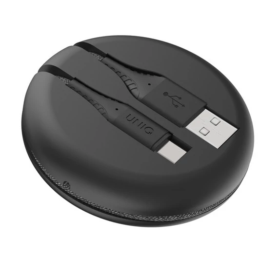 Uniq Halo USB-C töltő- és adatkábel, 1.2m, fekete