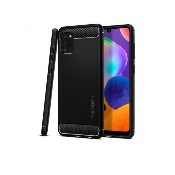Spigen Rugged Armor Samsung Galaxy A31 tok, Matte Black, fekete