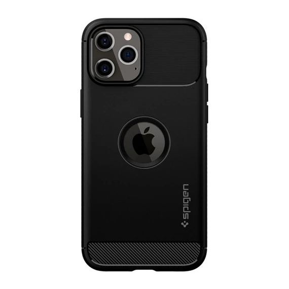 Spigen Rugged Armor Apple iPhone 12/12 Pro tok, Matte Black, fekete
