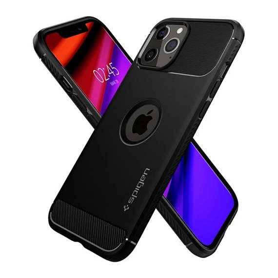 Spigen Rugged Armor Apple iPhone 12/12 Pro tok, Matte Black, fekete