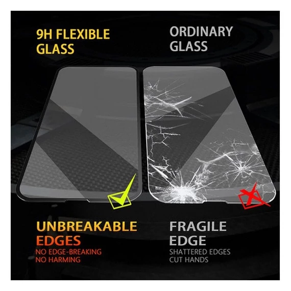 Apple iPhone 12 Pro Max, 5D Full Glue Nano teljes kijelzős üvegfólia, fekete