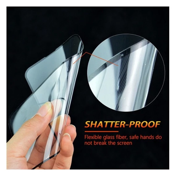 Apple iPhone 12 Pro Max, 5D Full Glue Nano teljes kijelzős üvegfólia, fekete
