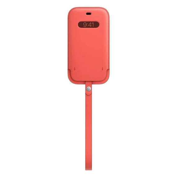 Apple iPhone 12/12 Pro MagSafe-rögzítésű bebújtatós bőr tok, pink citrus