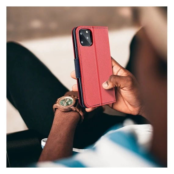 Fancy Samsung A725 Galaxy A72 flip tok, piros-kék