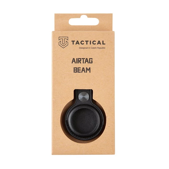 Tactical Apple AirTag bőr kulcstartó, fekete
