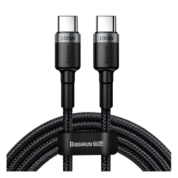 Baseus Cafule USB-C / USB-C töltő- és adatkábel, PD2.0, 2m, szürke/fekete