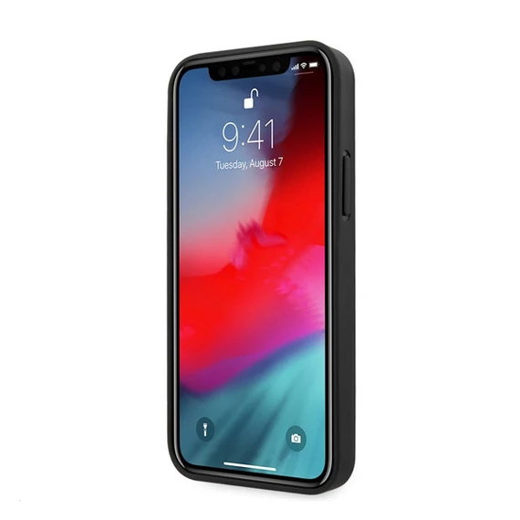 Guess PU 4G Metal Logo Apple iPhone 12/12 Pro hátlap tok, szürke