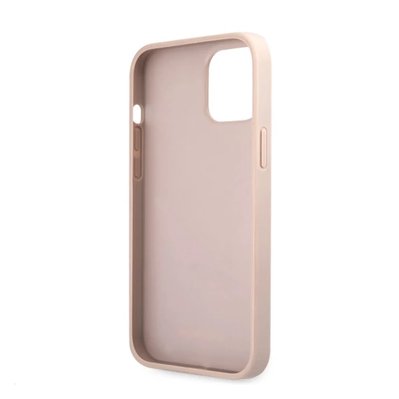 Guess PU 4G Metal Logo Apple iPhone 12/12 Pro hátlap tok, rózsaszín