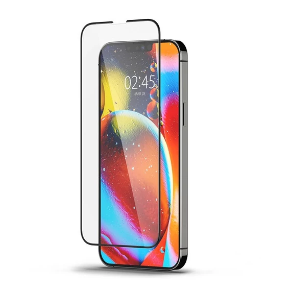 Spigen Glass FC Apple iPhone 16e / 13 / 14 / 13 Pro Tempered kijelzővédő fólia, fekete