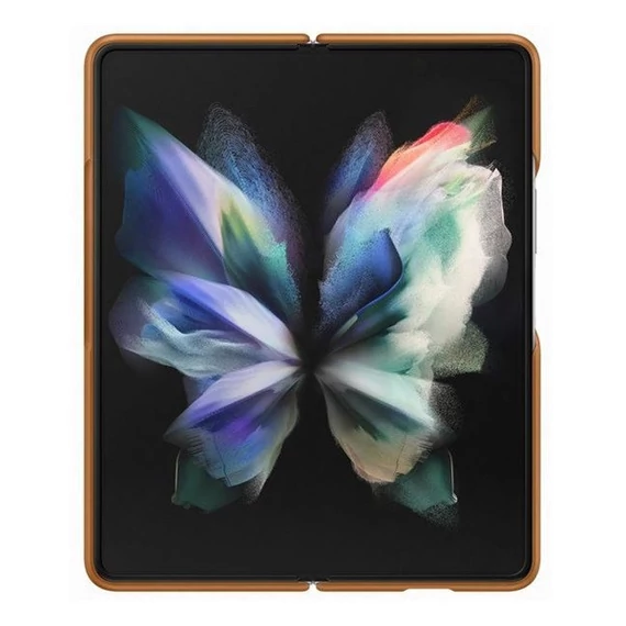 Samsung Galaxy Z Fold3 5G Leather Cover, gyári bőr tok, barna, EF-VF926