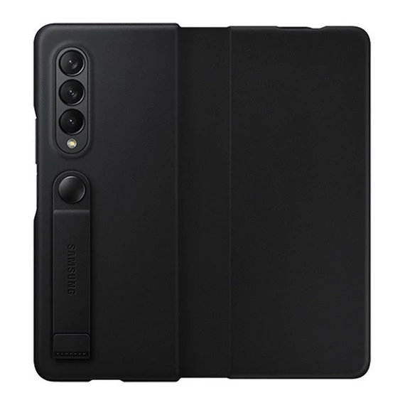 Samsung Galaxy Z Fold3 5G Leather Flip Cover, gyári bőr flip tok, fekete, EF-FF926