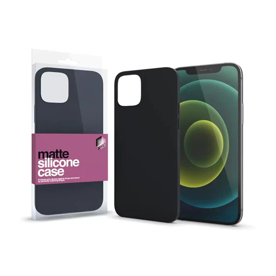 Xprotector Matte ultra vékony szilikon hátlap tok, Apple iPhone 13 Pro, fekete