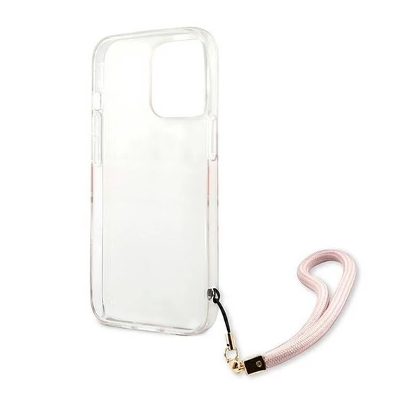 Guess TPU Marble Stripe Apple iPhone 13 Pro Max hátlap tok, rózsaszín