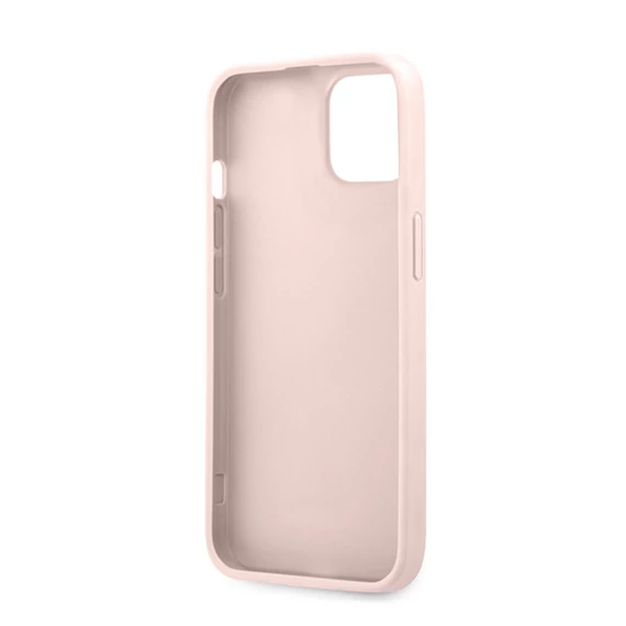 Guess PU 4G Metal Logo Apple iPhone 13 hátlap tok, rózsaszín