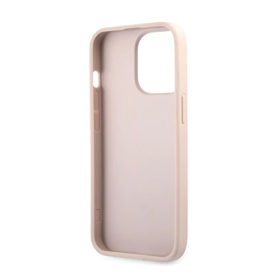 Guess PU 4G Metal Logo Apple iPhone 13 Pro Max hátlap tok, rózsaszín