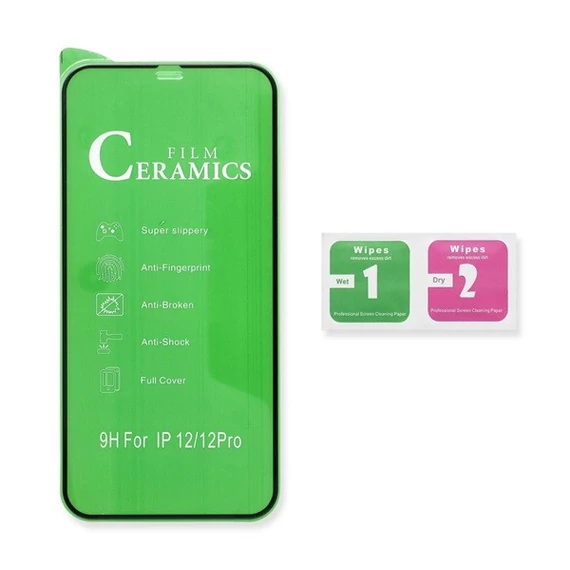 Apple iPhone 11 Pro Max/XS Max Full Glue Ceramic hajlított tempered glass kijelzővédő üvegfólia, fekete