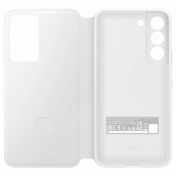 Samsung Galaxy S22 Clear View Cover, gyári flip tok, fehér, EF-ZS901CW
