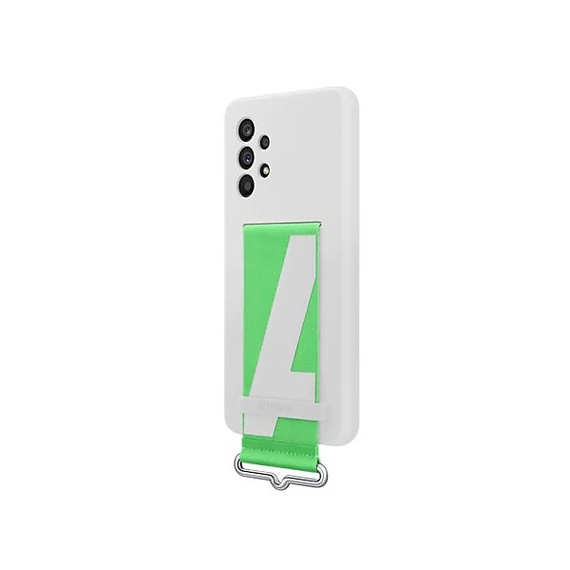 Samsung Galaxy A53 5G Silicone Cover with Strap, gyári szilikon tok szíjjal, fehér, EF-GA536TW