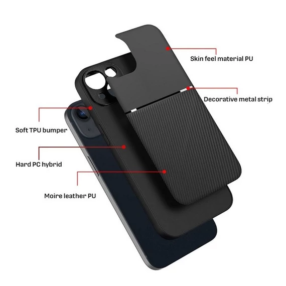 Forcell Noble hátlap tok, Xiaomi Redmi Note 10 Pro/Redmi Note 10 Pro Max, fekete
