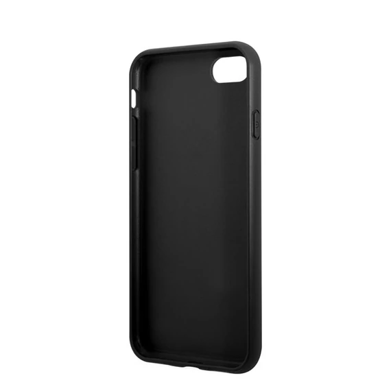 Guess Saffiano Double Card Apple iPhone SE 2022/2020/8/7 bőr hátlap tok, fekete