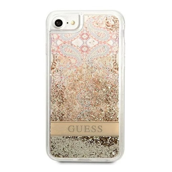 Guess Liquid Glitter Paisley Apple iPhone SE 2022/2020/8/7 hátlap tok, arany