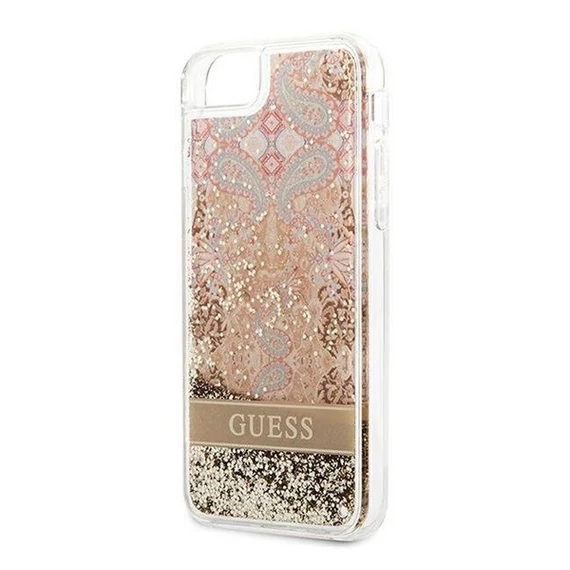 Guess Liquid Glitter Paisley Apple iPhone SE 2022/2020/8/7 hátlap tok, arany