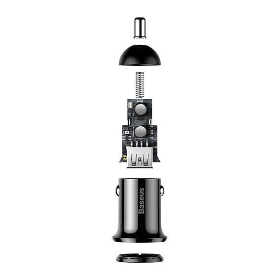 Baseus Grain Pro hálózati gyorstöltő adapter 2xUSB, 24W, fekete