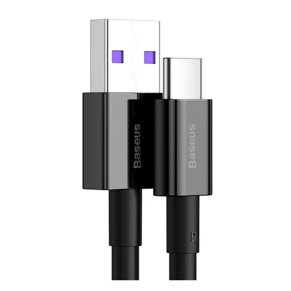 Baseus Superior USB-C gyorstöltő töltő- és adatkábel, 1m, fekete