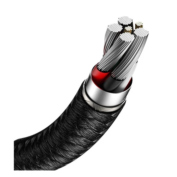 Baseus Cafule USB-C gyorstöltő töltő- és adatkábel, 0,25m, fekete