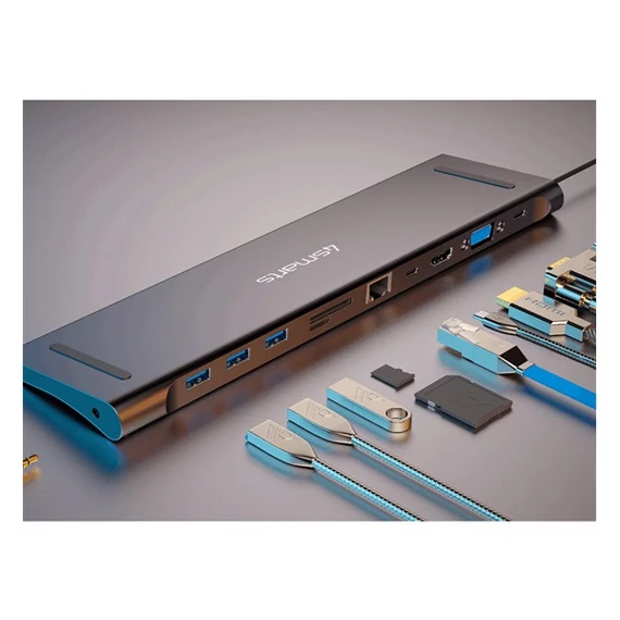 4smarts 11in1 USB-A Hub DeX funkcióval, asztroszürke