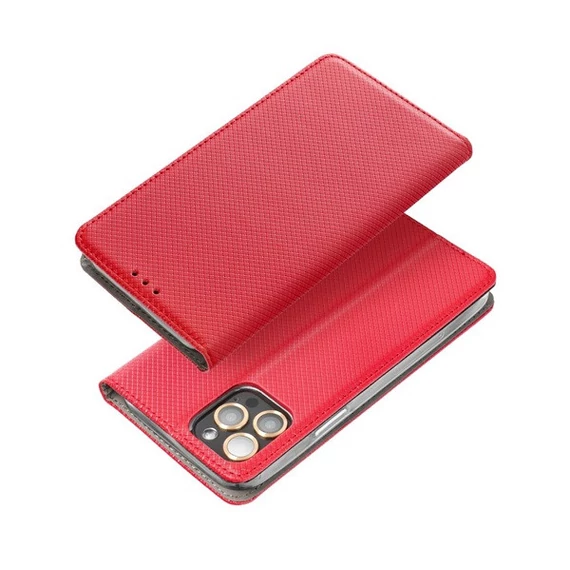 Magnet Xiaomi Redmi 10C mágneses flip tok, piros