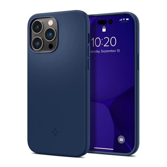 Spigen Silicone Fit Mag Apple iPhone 14 Pro Max tok, Navy Blue MagSafe, kék