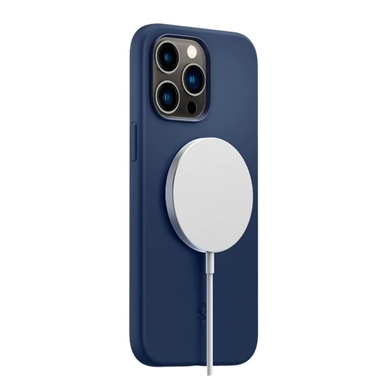 Spigen Silicone Fit Mag Apple iPhone 14 Pro Max tok, Navy Blue MagSafe, kék