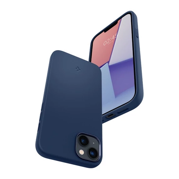 Spigen Silicone Fit Mag Apple iPhone 14 Plus tok, Navy Blue MagSafe, kék