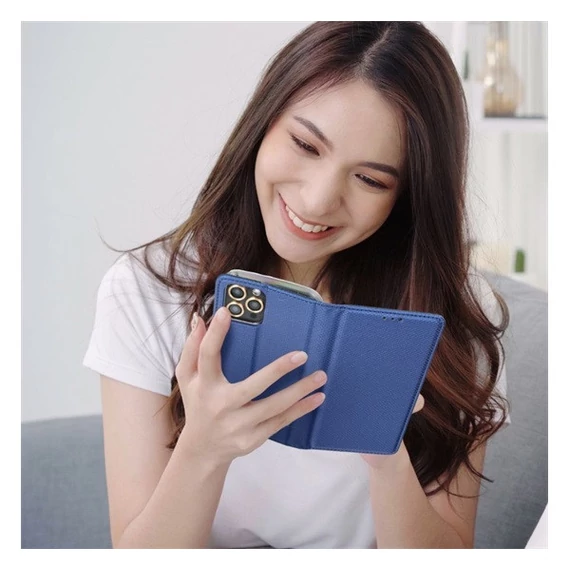 Magnet Apple iPhone 14 Plus mágneses flip tok, kék