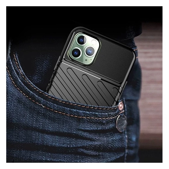 Forcell Thunder hátlap tok Apple iPhone 13 Pro Max, fekete