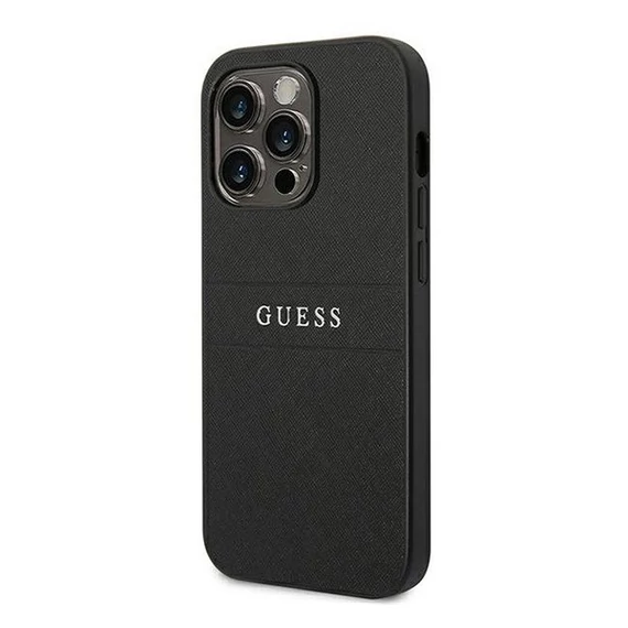 Guess PU Saffiano Apple iPhone 14 Pro bőr hátlap tok, fekete