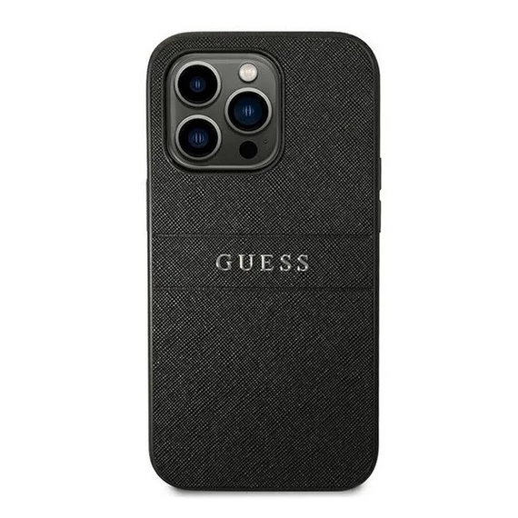 Guess PU Saffiano Apple iPhone 14 Pro bőr hátlap tok, fekete