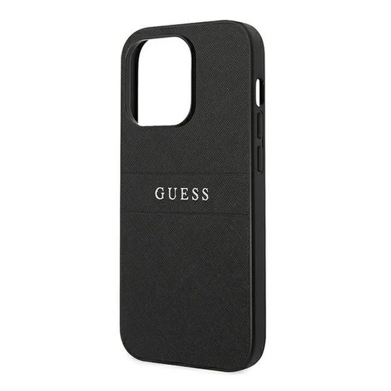 Guess PU Saffiano Apple iPhone 14 Pro bőr hátlap tok, fekete