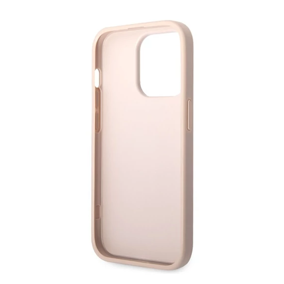 Guess PU 4G Metal Logo Apple iPhone 14 Pro hátlap tok, rózsaszín