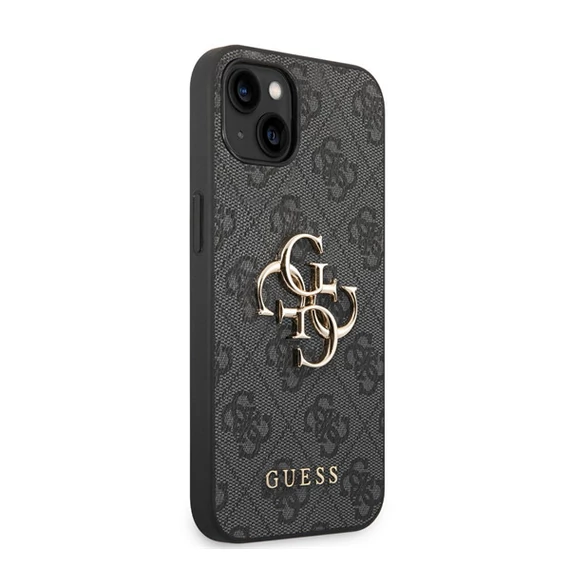 Guess PU 4G Metal Logo Apple iPhone 14 Plus hátlap tok, szürke