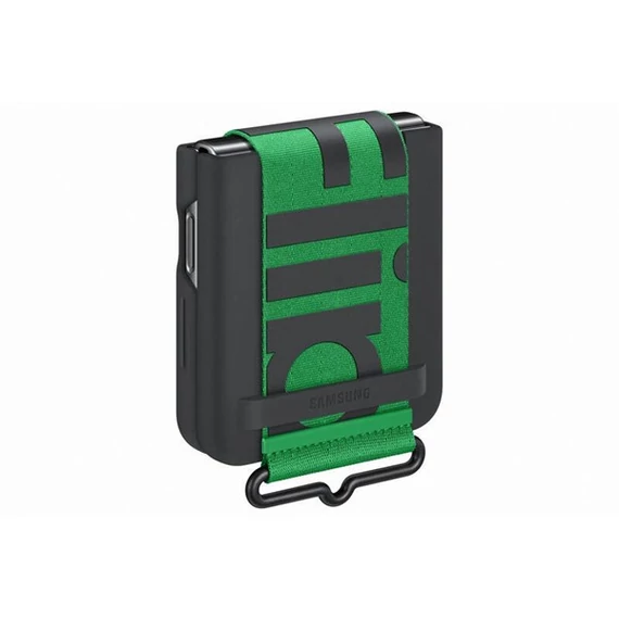 Samsung Galaxy Z Flip4 Silicone Cover with Strap, gyári szilikon tok szíjjal, fekete, EF-GF721TB