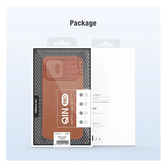 Nillkin Qin Pro Apple iPhone 14 Pro bőr  flip tok, fekete
