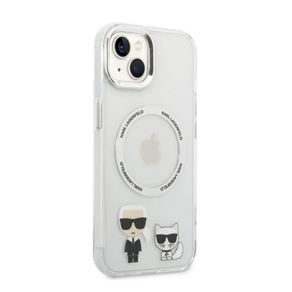 Karl Lagerfeld and Choupette MagSafe hátlap tok Apple iPhone 14 Plus, átlátszó