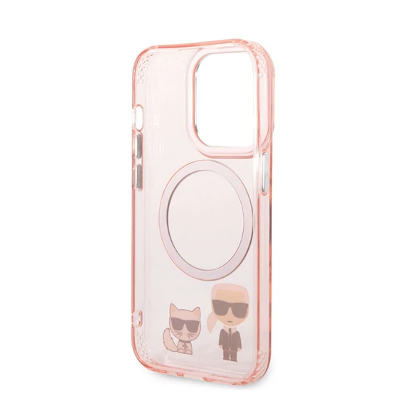 Karl Lagerfeld and Choupette MagSafe hátlap tok Apple iPhone 14 Pro, rózsaszín