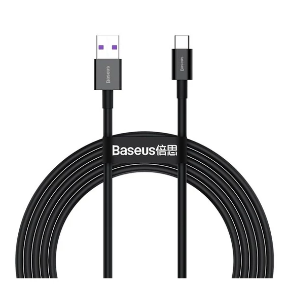 Baseus Superior USB / USB-C töltő- és adatkábel, 66W, 2m, fekete