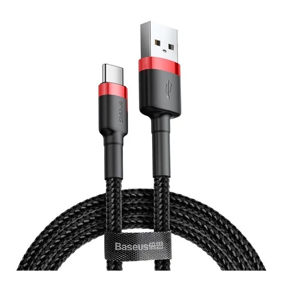 Baseus Cafule USB / USB-C töltő- és adatkábel, 2A, 3m, piros