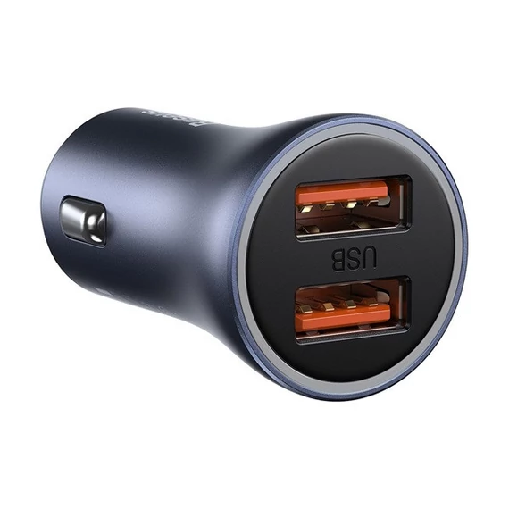 Baseus Golden Contactor Pro autós szivargyújtó töltő, 2xUSB, 40W, szürke